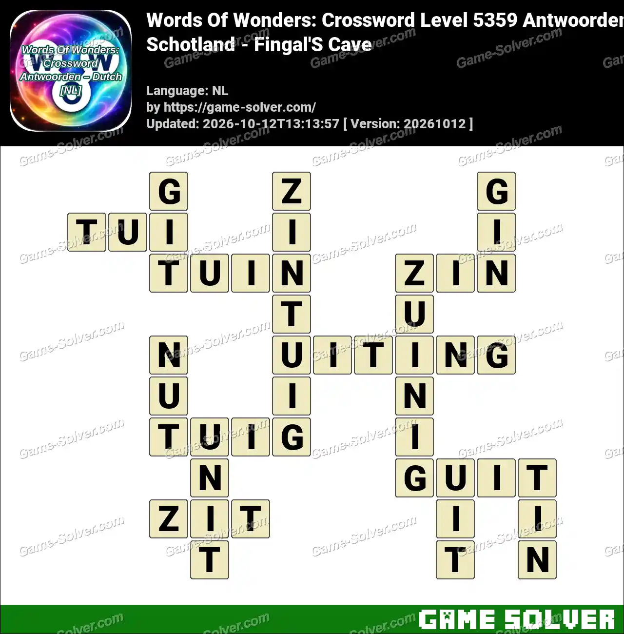 Words Of Wonders: Crossword Level 5359 Antwoorden – Schotland – Fingal’S Cave
